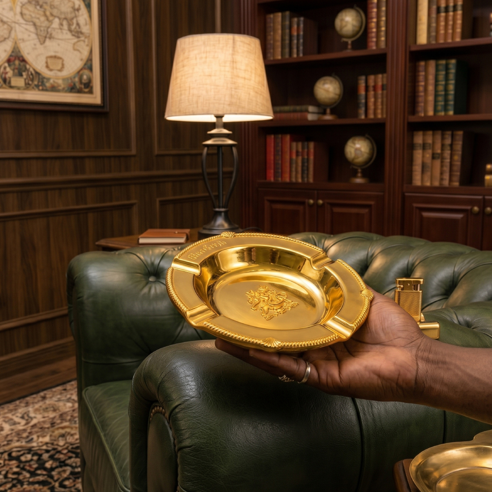 Lion Order Gold Ashtray