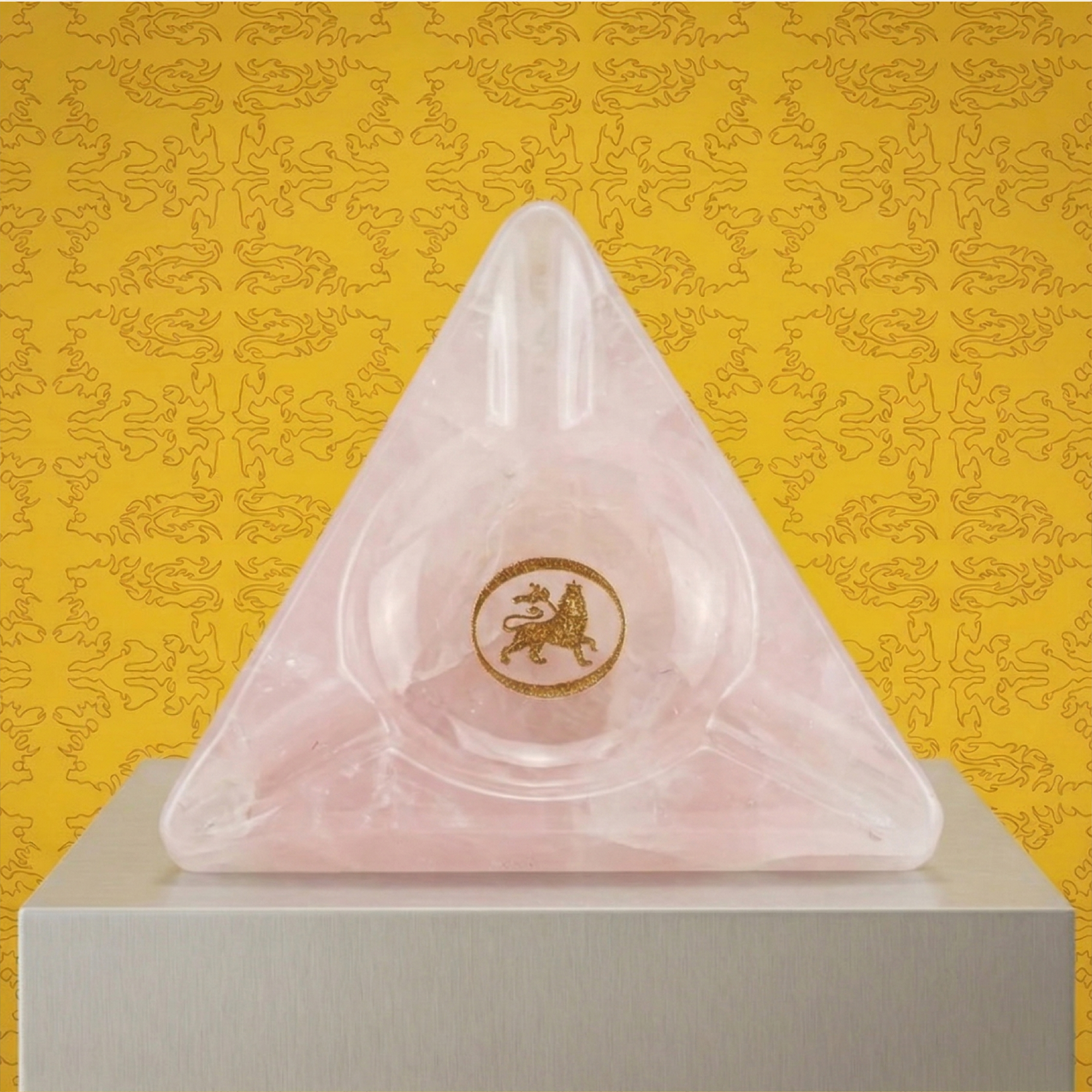 Lion Order Triangular Ashtray - Pink
